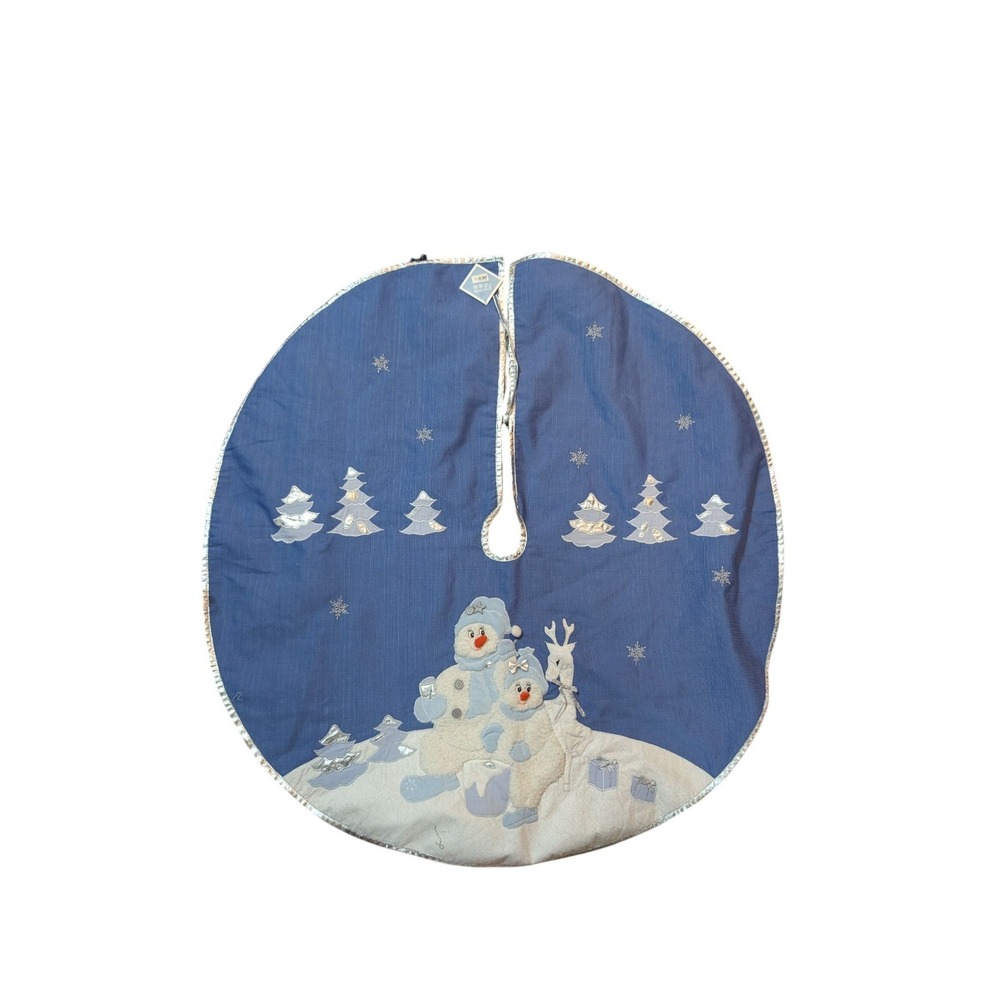 Vtg 1994 The Petting Zoo SNOW BUDDIES Snowmen Plush Christmas Tree Skirt NWT